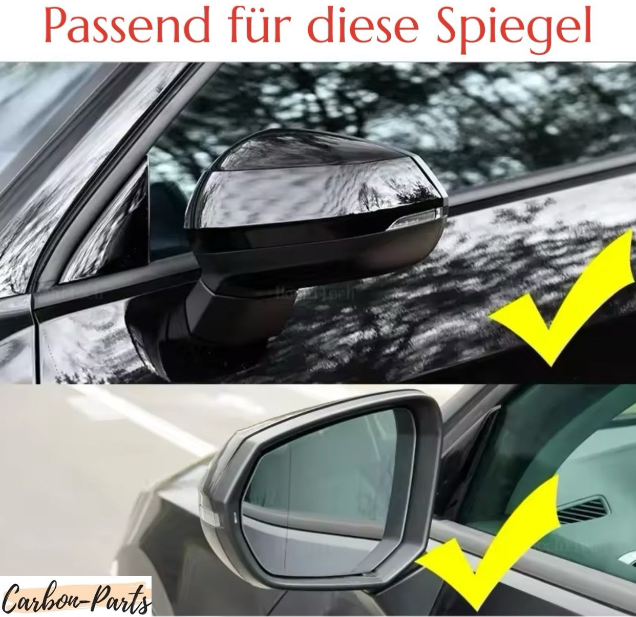 Spiegelkappen Carbon-Optik passend für Audi Q2, SQ2, Q3, RSQ3