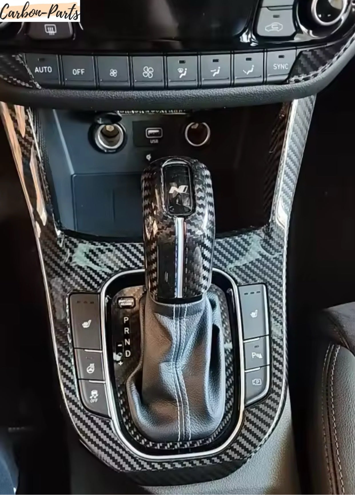 Echt-Carbon Cover für die Mittelkonsole passend für Hyundai I30, N-Performance & N-Line