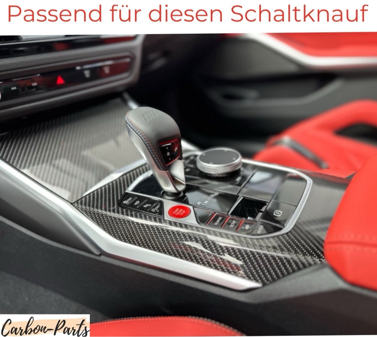 Echt-Carbon Cover für den Schalthebel passend für BMW M2, M3, M4, M8, X3M, X4M, X5M, X6M