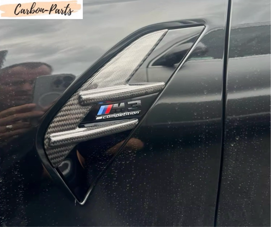 Echt-Carbon Cover/Zierblenden für Lufteinlässe im Kotflügel passend für BMW M3 & M4 G-Serie