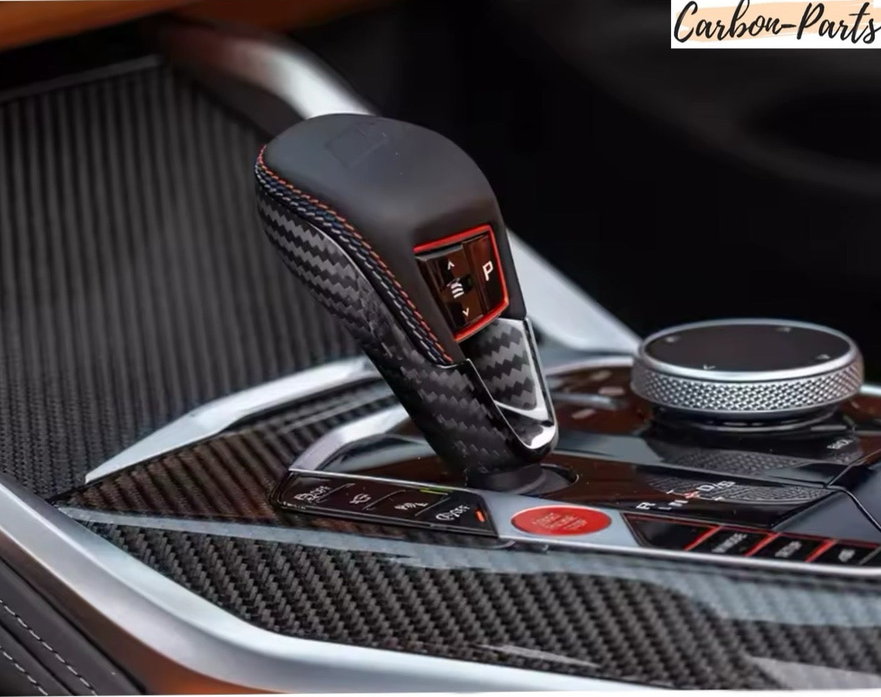 Echt-Carbon Cover für den Schalthebel passend für BMW M2, M3, M4, M8, X3M, X4M, X5M, X6M