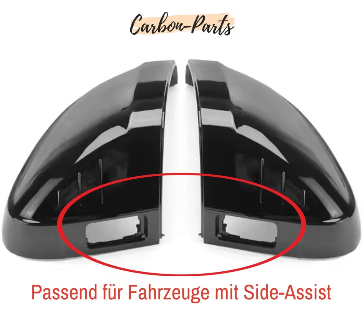 Spiegelkappen Schwarz Hochglanz passend für Audi A4, S4, RS4 B9