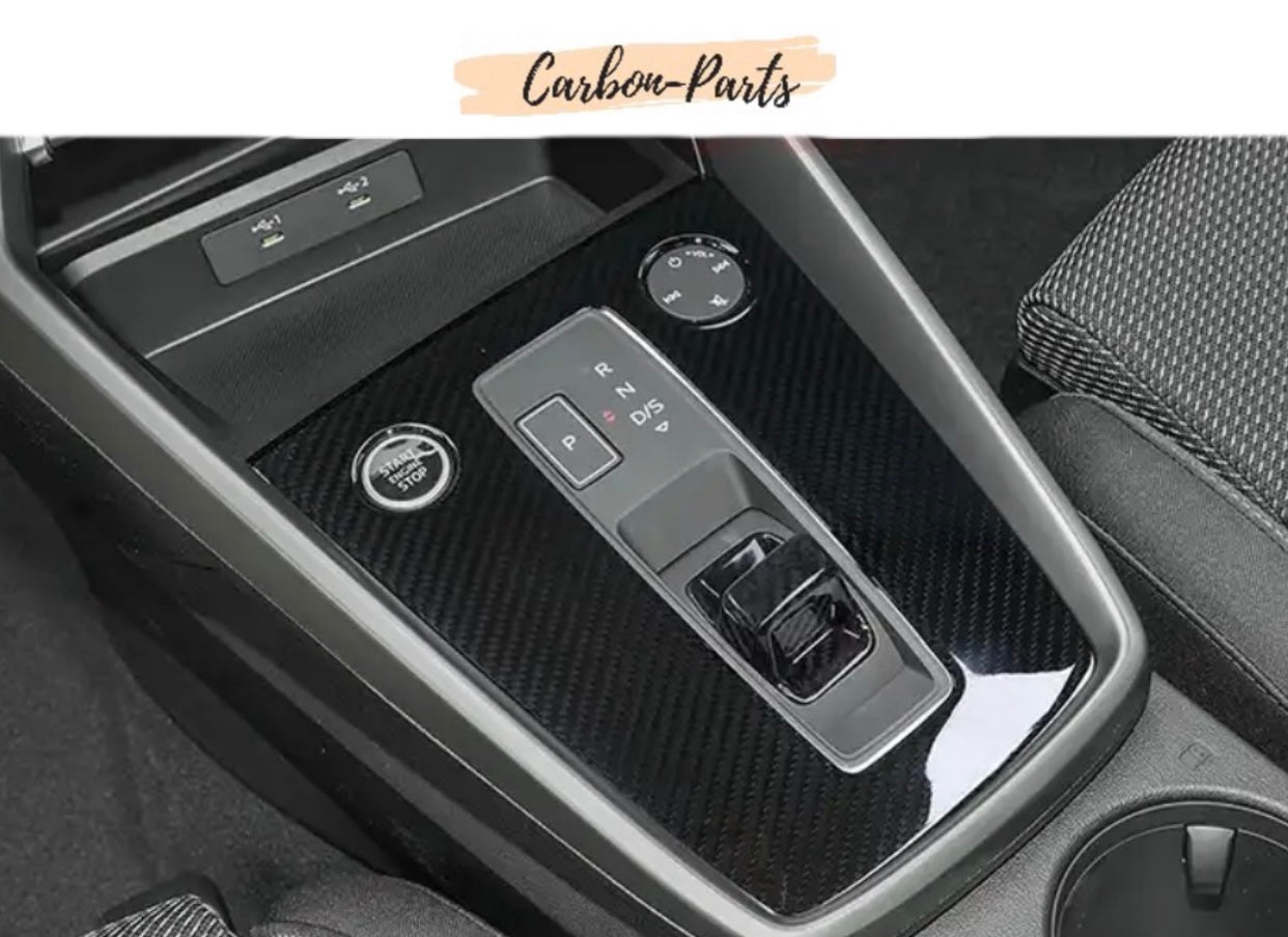 Echt-Carbon Cover für die Mittelkonsole & Schaltknauf passend für Audi A3, S3, RS3 8Y