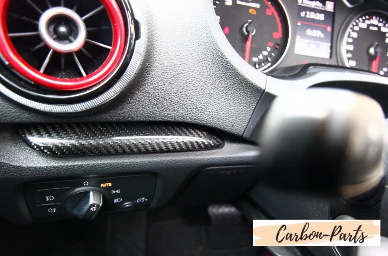 Echt-Carbon Dekorleisten für Armaturenbrett und Türen passend für Audi A3, S3, RS3 8V