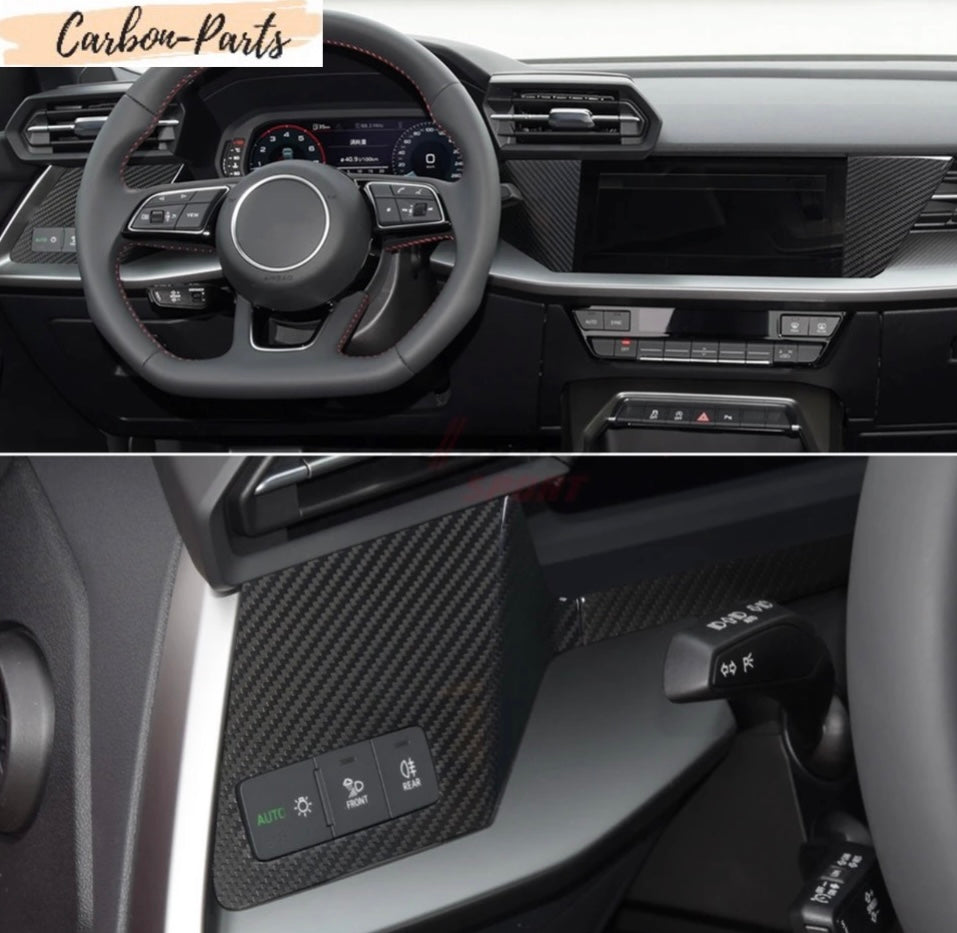 Echt-Carbon Cover für das Armaturenbrett  passend für Audi A3, S3, RS3 8Y