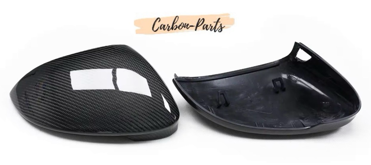 Echt-Carbon Spiegelkappen passend für Volkswagen Golf 8, GTI, R, ID.3, Cupra Born