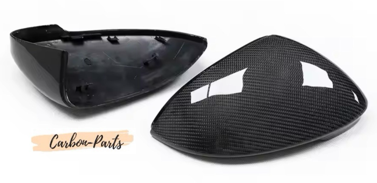 Echt-Carbon Spiegelkappen passend für Volkswagen Golf 8, GTI, R, ID.3, Cupra Born