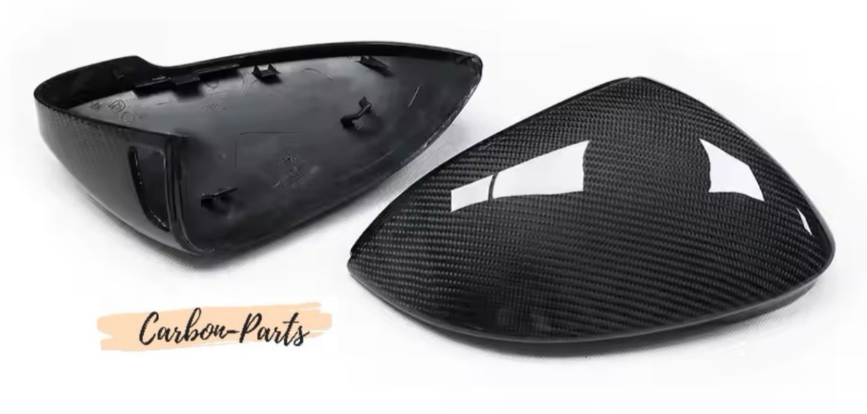 Echt-Carbon Spiegelkappen passend für Volkswagen Golf 8, GTI, R, ID.3, Cupra Born