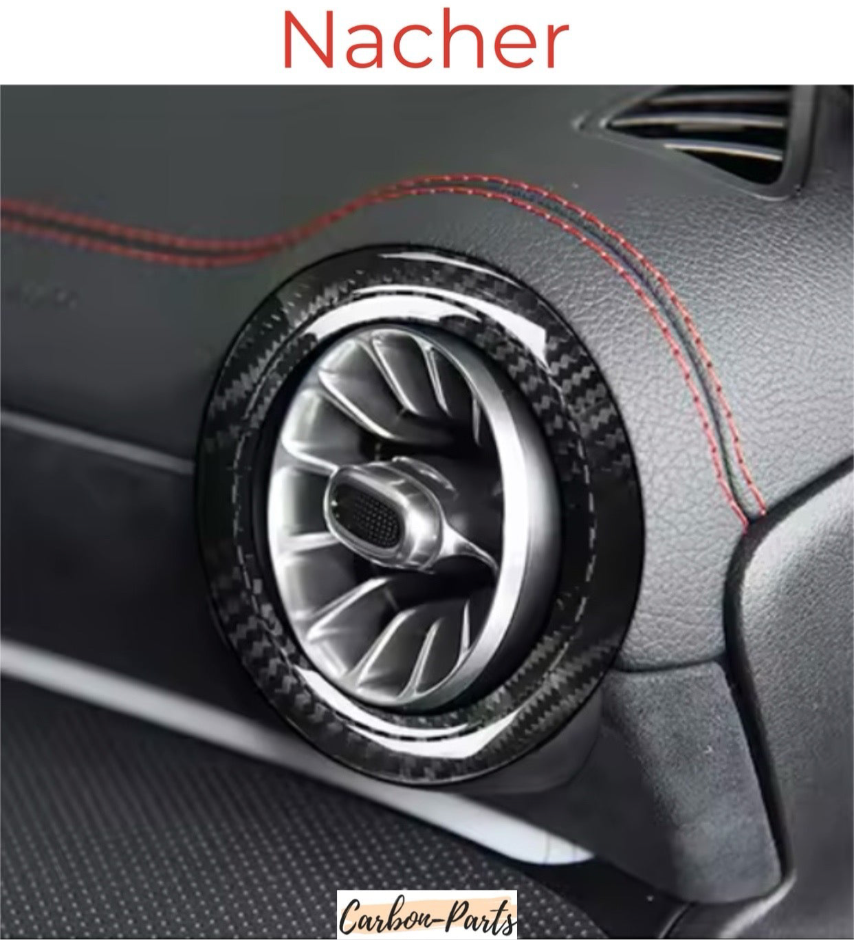 Echt-Carbon Rahmen Lüftungsdüsen (Außen) passend für Mercedes Benz A-Klasse & CLA (inklusive AMG-Modelle)