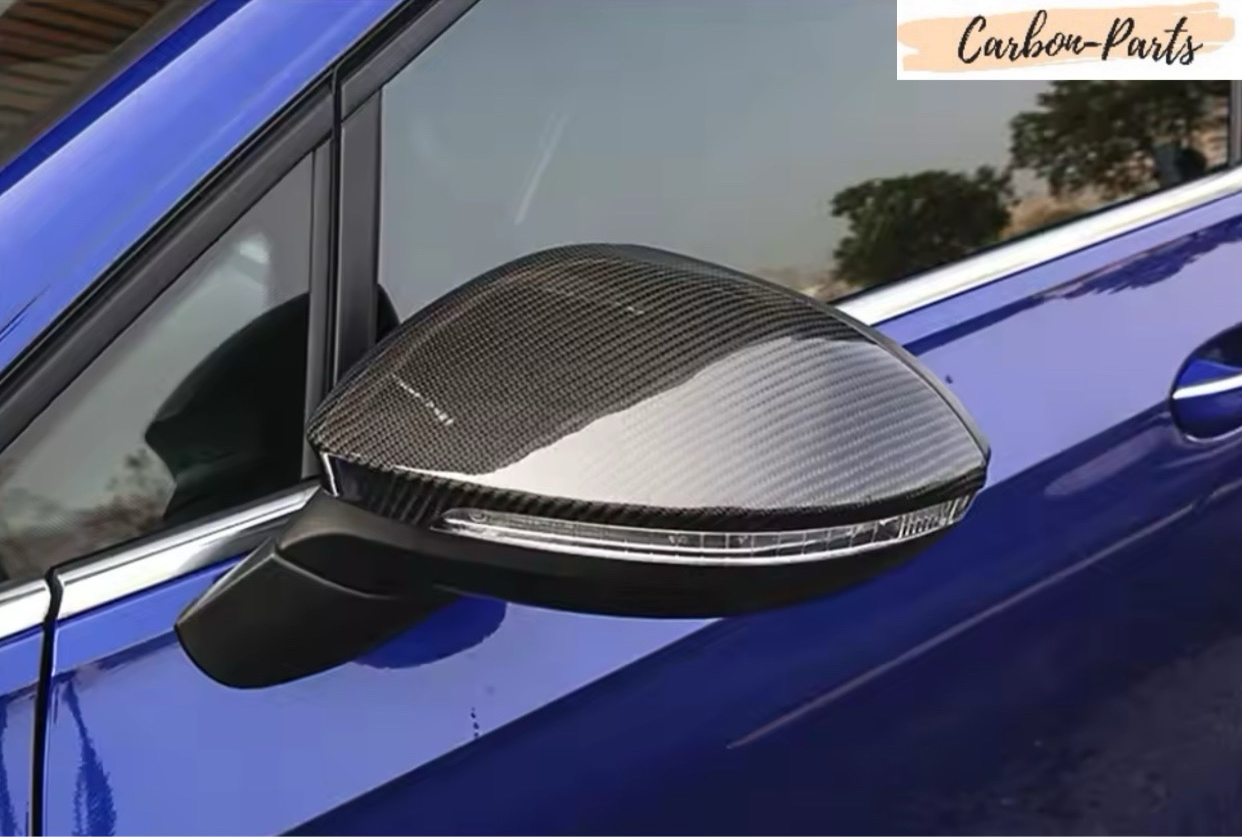 Echt-Carbon Spiegelkappen passend für Volkswagen Golf 8, GTI, R, ID.3, Cupra Born