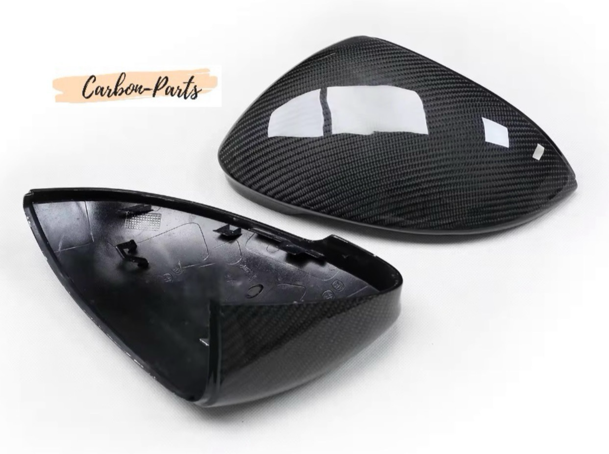 Echt-Carbon Spiegelkappen passend für Volkswagen Golf 8, GTI, R, ID.3, Cupra Born